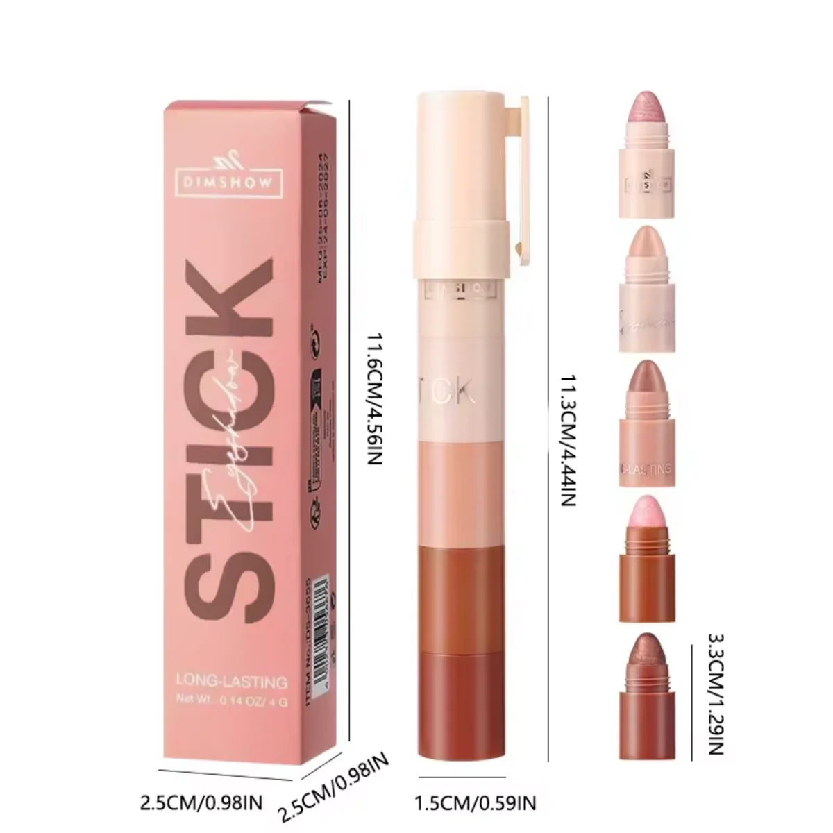 5 في 1 مجموعة أقلام ظلال العيون المخملية غير اللامعة الصباغ لامع تسليط الضوء على مزيج ماكياج الوردي البني قلم ظلال العيون الصغير مستحضرات التجميل