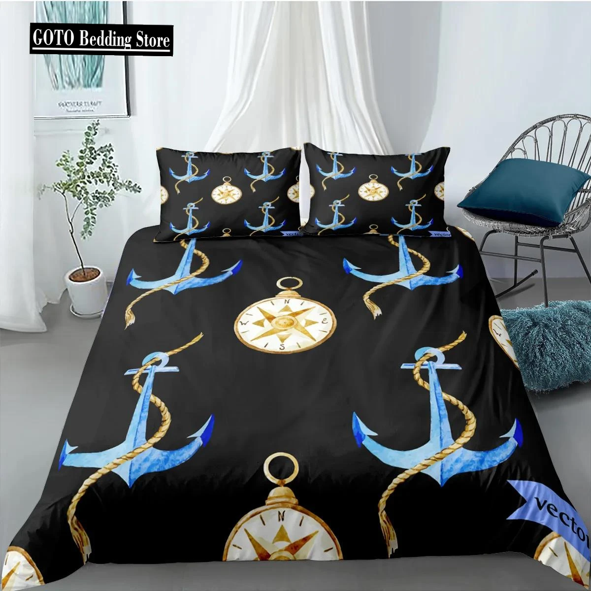 

Dropshipping Duvet Cover Set Mediterranean Bedding Sets King Size Bedroom Bedclothes Full Children's Kids Boys Bedroom Bed Set