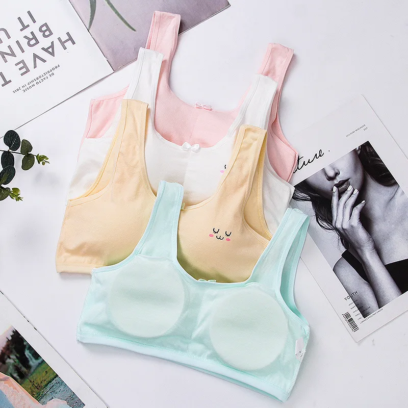 Teenage Girl Bra Seamless Bralette Full Cup Cotton Underwear Sleep Bra Tube Top Young Girls Lingerie Intimates Sports Vest Bras