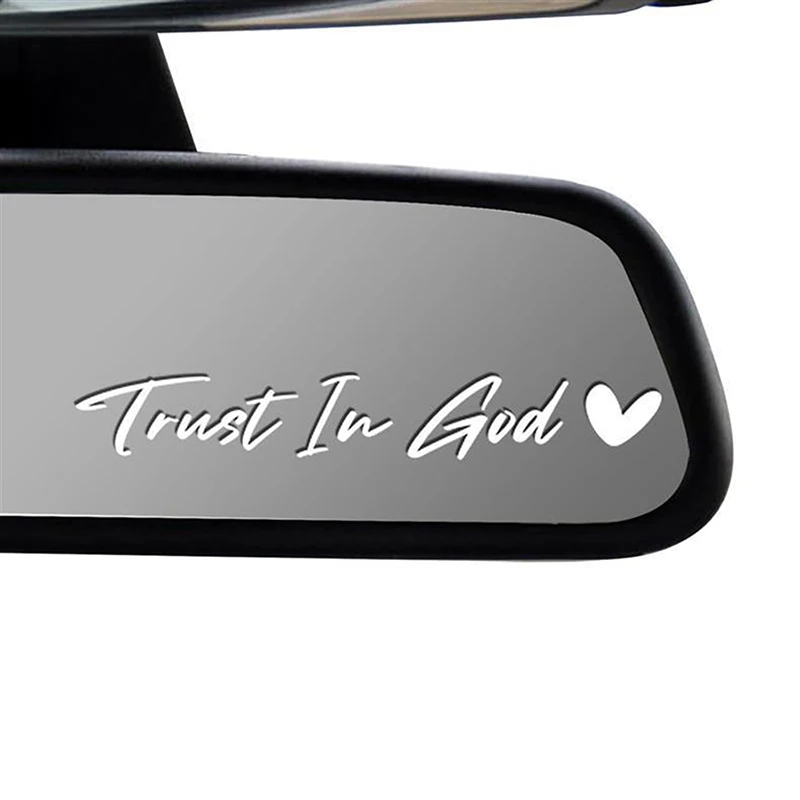 AliExpress NONE 1Pcs Trust In God Heart Car Rear View Mirror Stickers Letter Stickers Waterproof Believe In God Sticker DIY Funny Decals