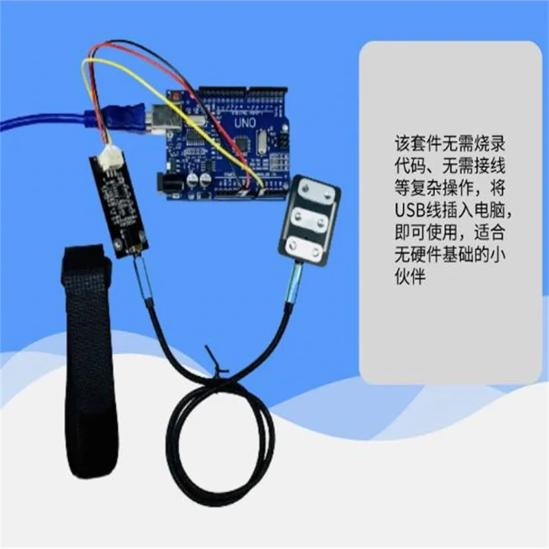 Sucha elektroda, czujnik elektryczny mięśni EMG, jednokanałowy moduł akwizycji sygnału analogowego, inteligentny, noszalny zestaw open source. — zdjęcie produktu 5