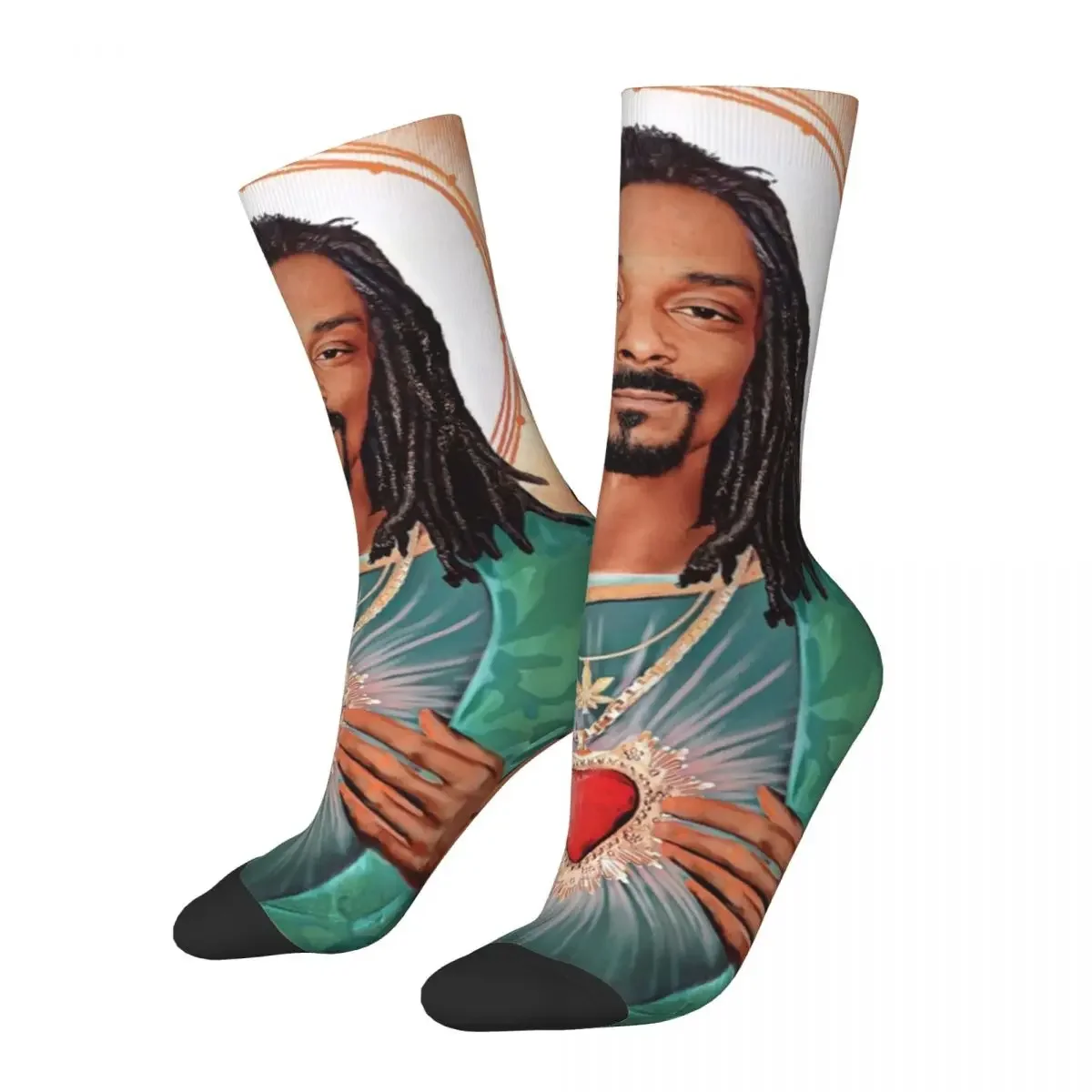 

Autumn Winter Funny Men's Women's Jesus Snoop Dogg Socks Sweat Absorbing Crew Socks