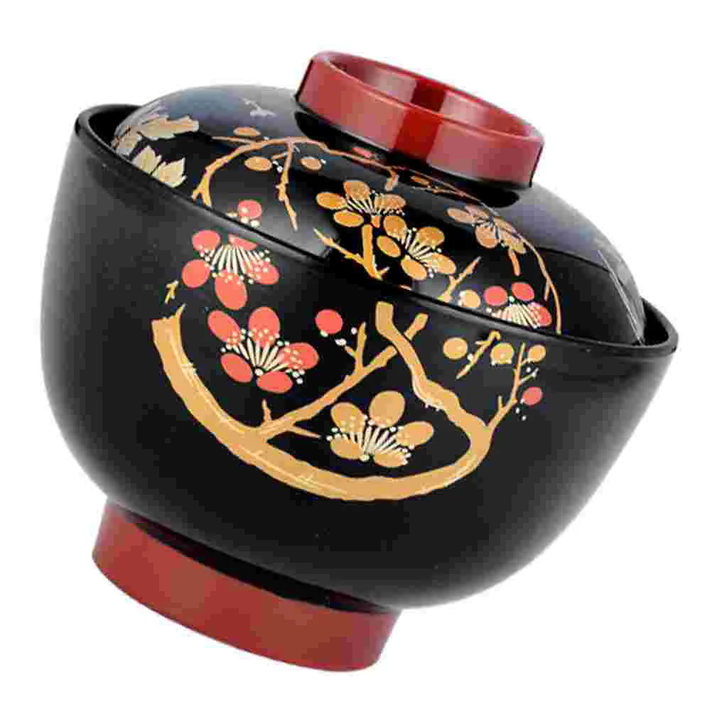 

Soup Bowls Miso Restaurant Japanese Style Small Multi-functional Pho Storage Container Black Simple