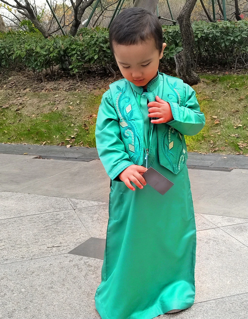 Muslim Kids Girls Boy Prayer Dress Hijab Abaya Robe Arab Dubai Children Ramadan Kaftan Headscarf Islamic Eid Party Gown Jilbab