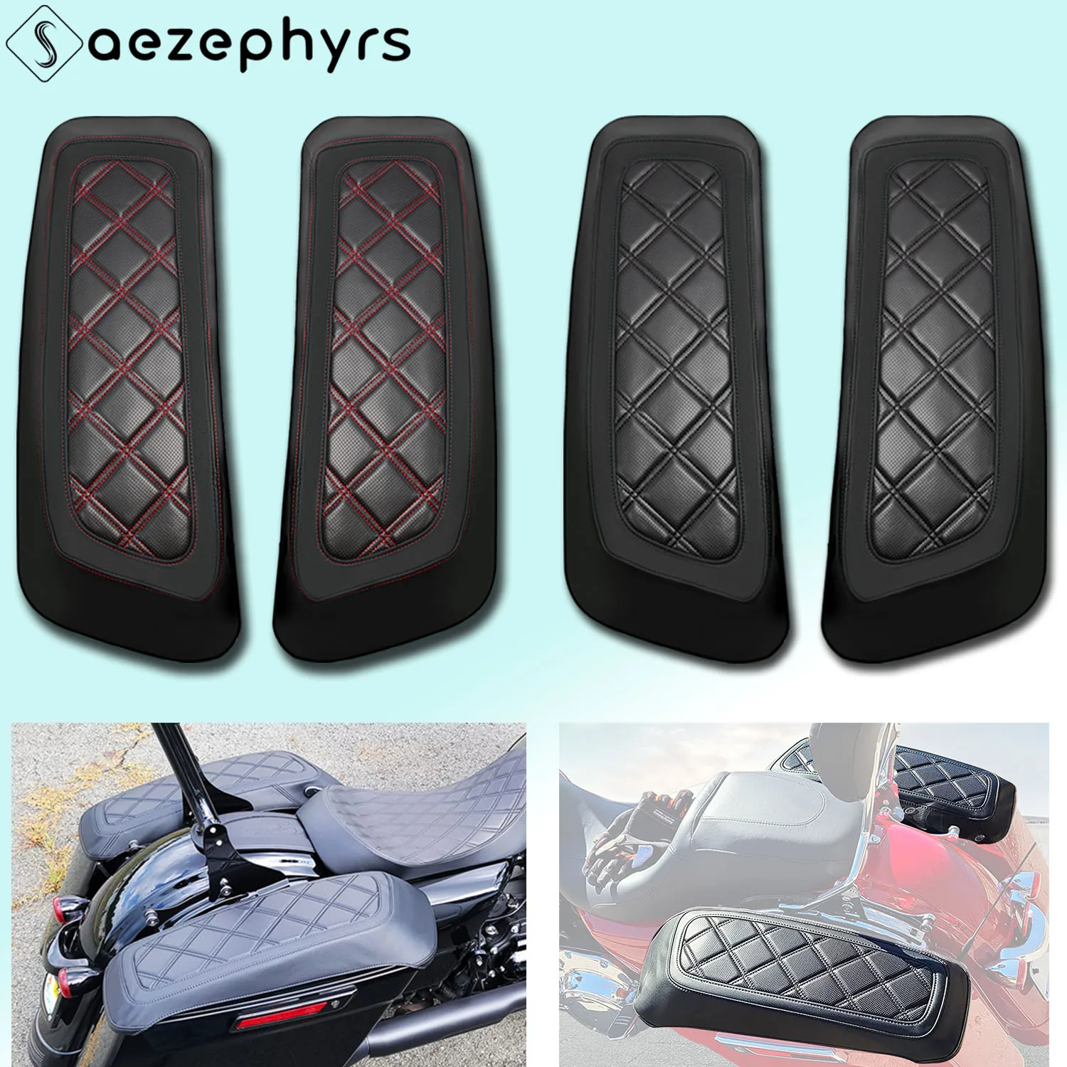 Motorcycle Hard Saddlebag Lid Covers Side Boxes Waterproof For Harley Touring Electra Glide Road King Street CVO Limited 14-25