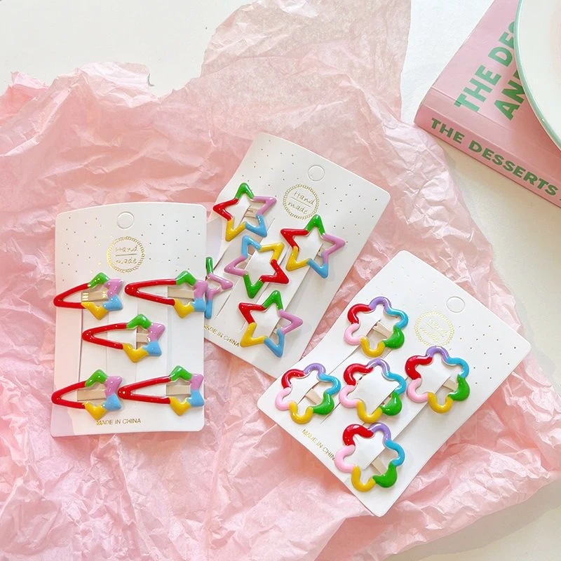 10 قطعة/الوحدة جديد قوس قزح اللون ستار المفاجئة كليب لفتاة زهرة شكل المشابك دبوس الشعر النساء مشبك شعر اكسسوارات Kawaii BB كليب #3