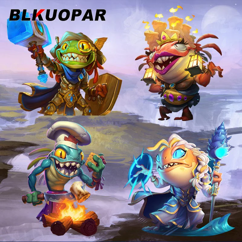 BLKUOPAR for 13cm Hearth Stone Murloc World of Warcraft Video Game Primitive Shaman Fish Man Car Stickers Decals Laptop Lable