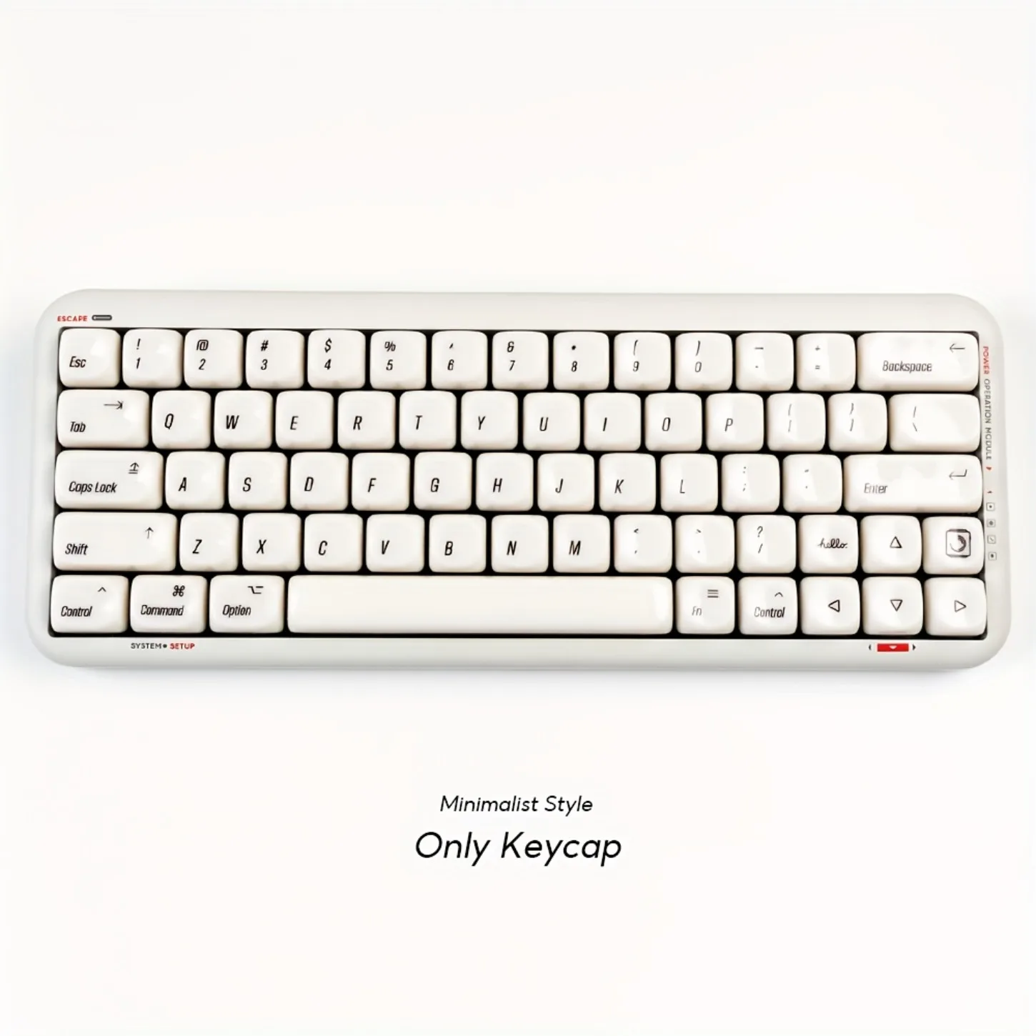 White Jade Ceramic Touch Keycaps 130 Keys MOA Profile PC Material Apple Style for 60% 75% 100% Mechanical Gaming Keyboard