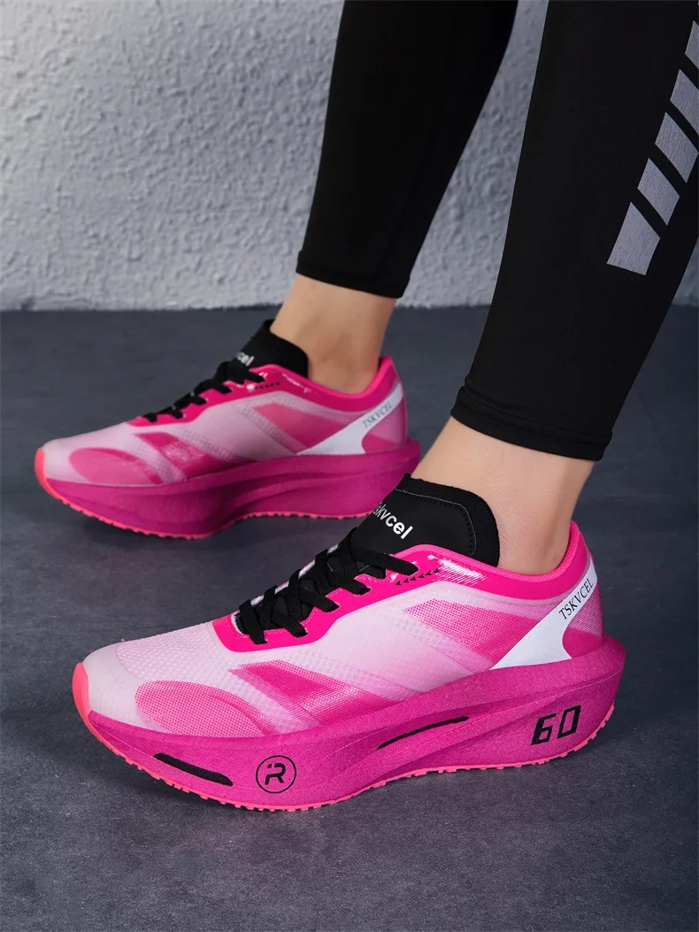 Carbon-Platten-Laufschuhe für Marathon-Rennen, Leichte Atmungsaktive Athletische Wettkampf-Sportschuhe für Männer und Frauen – Detail 4