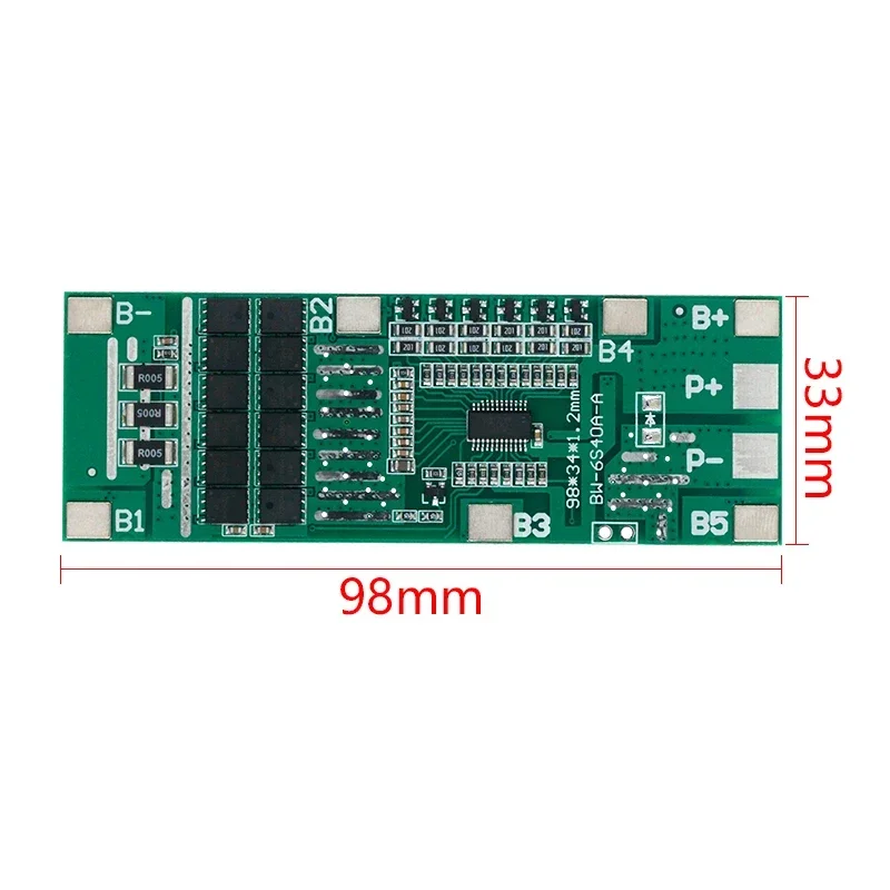 24V 6S 40A 18650 Li-Ion Lithium Battery Poretect Board Solar Lighting Bms Pcb With Balance For Ebike Scooter