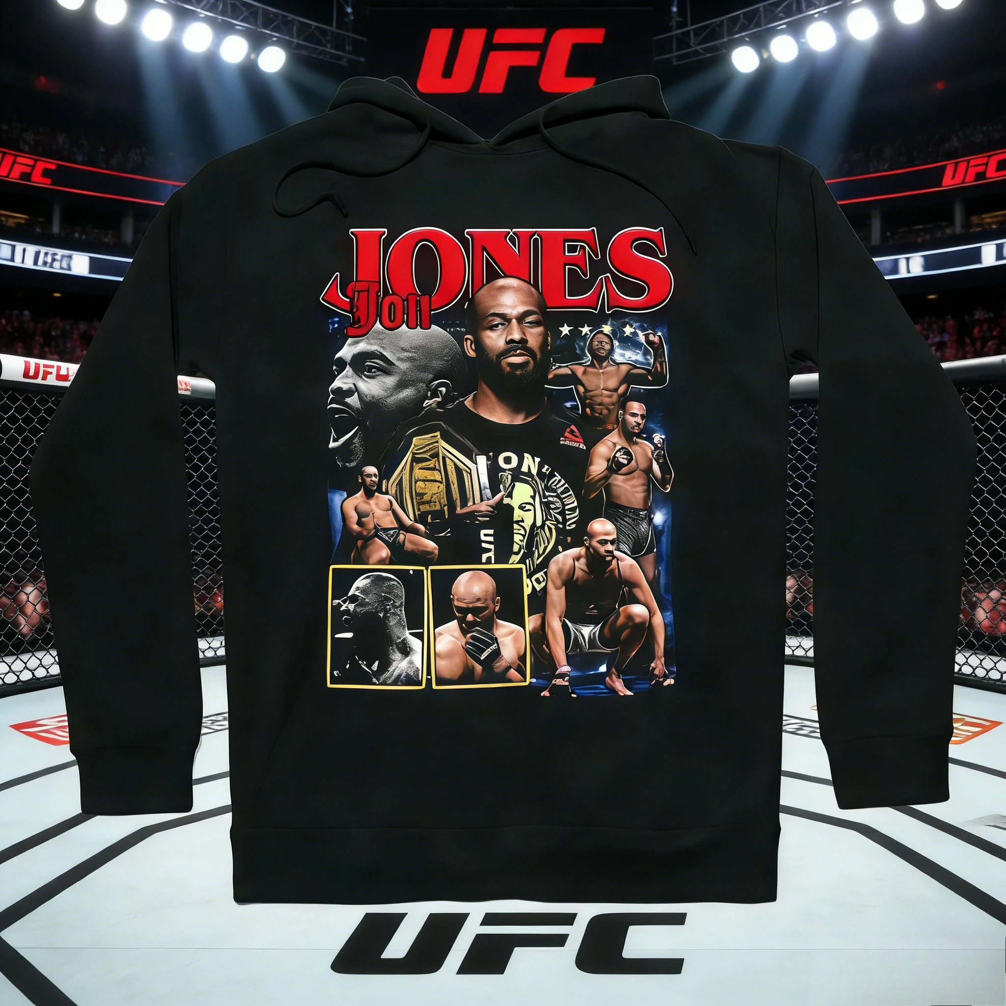 

UFC Jon Jones 2026, осенне-зимняя коллекция из чистого хлопка, повседневная модная дышащая толстовка с капюшоном, подходящая для мужчин и женщин