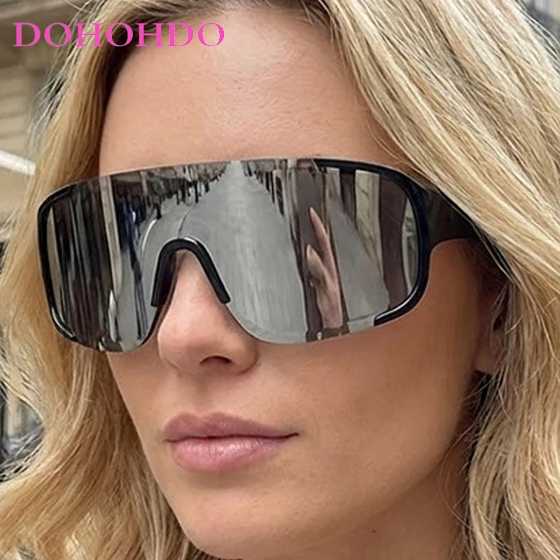 

DOHOHDO Y2K Luxury One Piece Sunglasses Women Brand Designer New Punk Sports Sun Glasses Men Goggle UV400 Fashion Eyewear Lady