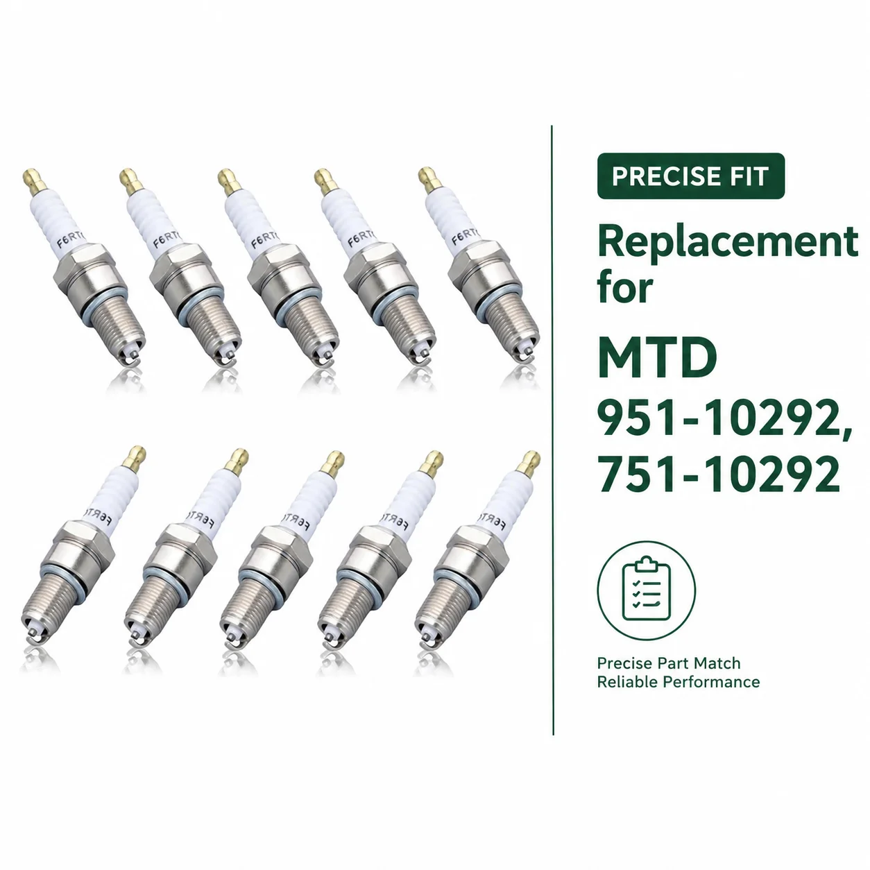 10PCS F6RTC Spark Plug Replacement for NGK BPR6ES BP6ES Bosch WR6DC, Compatible with Honda GX160 GX200 GX270 GX390 Predator 212