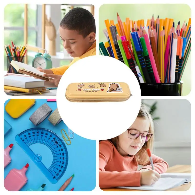 Wide Opening Pencil Case Capybara Large Capacity Multifunctional Pouch Large Capacity Cartoon Pen Case For School Workplace