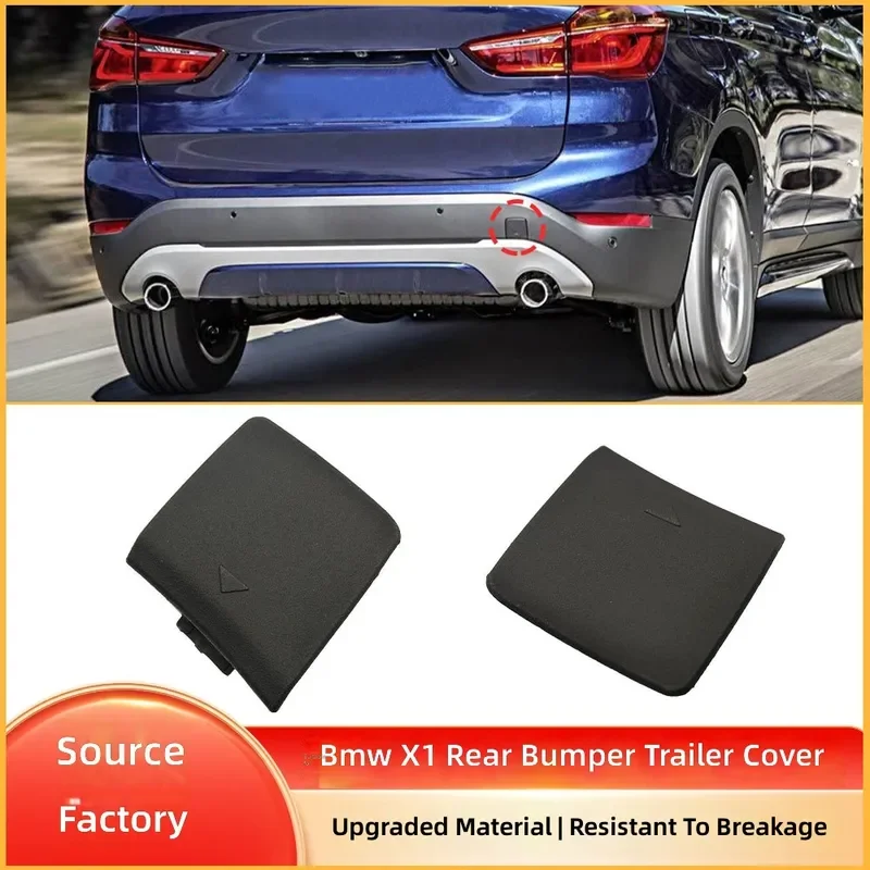 For BMW X1 F48 G49 Rear Bumper Trailer Tow Hitch Cover 51317361233 Chrome Black Plastic Car Accessories