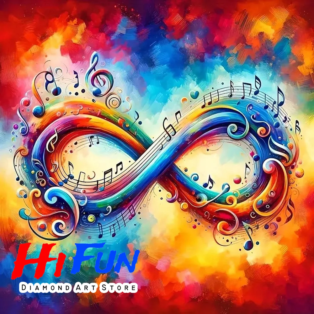 

DIY алмазная живопись музыка бесконечность настенное искусство вечная любовь символ полный круглый сюрреалистический декор для спальни мозаика Алмазная вышивка