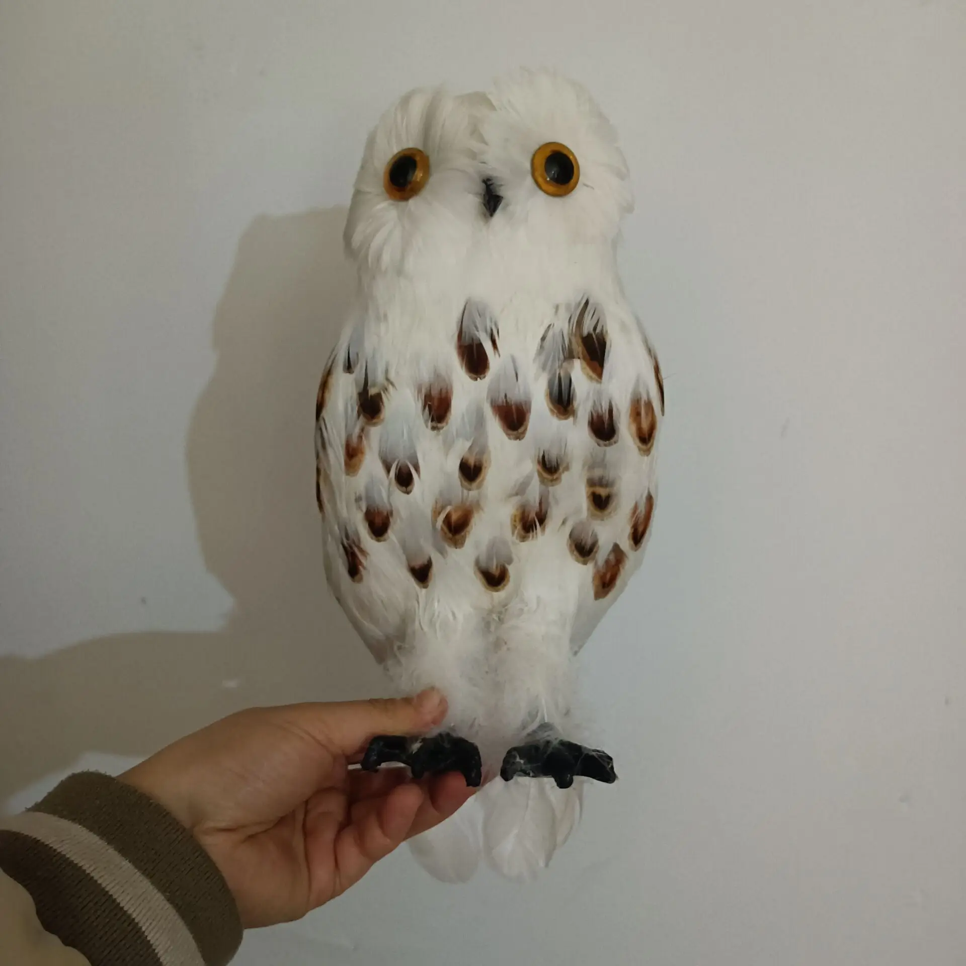 big simulation owl model foam&feather brown&white owl gift about 32cm d0520