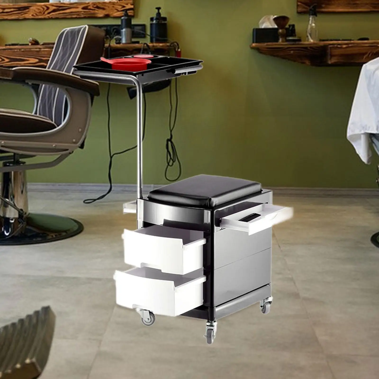 Тележка для салона, профессиональная многоцелевая компактная тележка для салона, тележка на колесиках для парикмахерских, спа, парикмахера, красоты, парикмахера