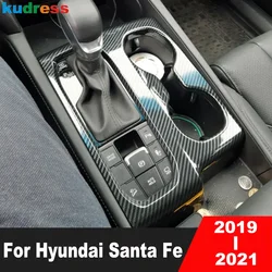 Per Hyundai Santa Fe 2019 2020 2021 Auto In Fibra di Carbonio Center Console Scatola Del Cambio Pannello di Copertura Trim Accessori Interni