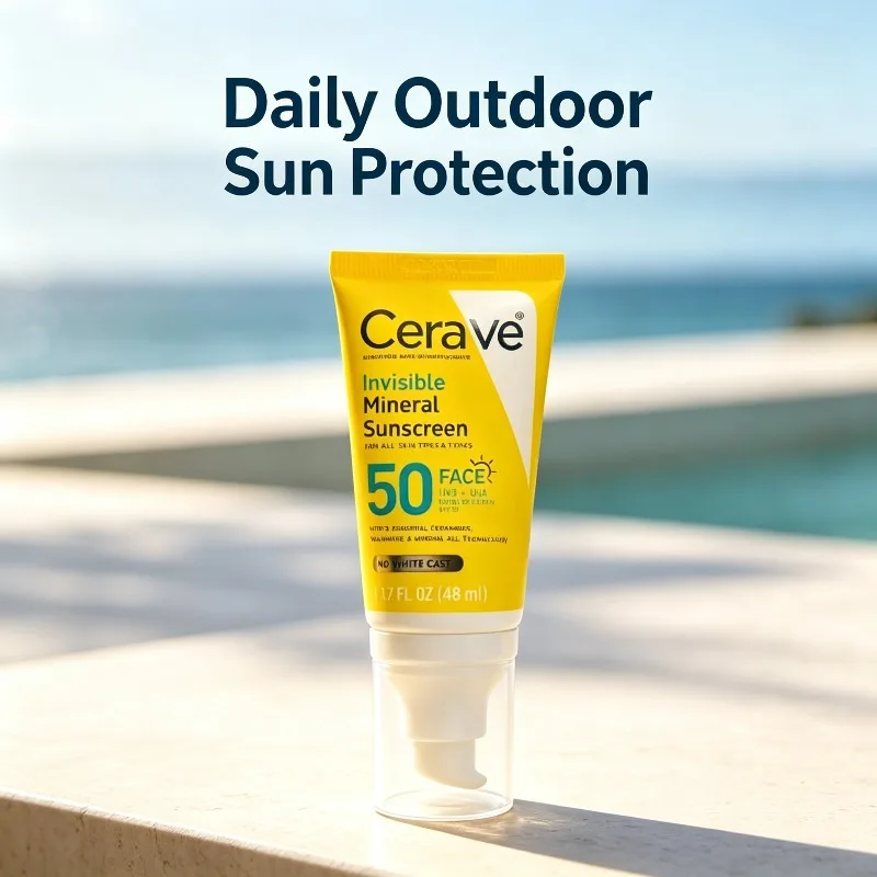 CeraVe 48ml Invisible Face Sunscreen SPF50, Lightweight Mineral Lotion with Niacinamide for All Skin Types image 5
