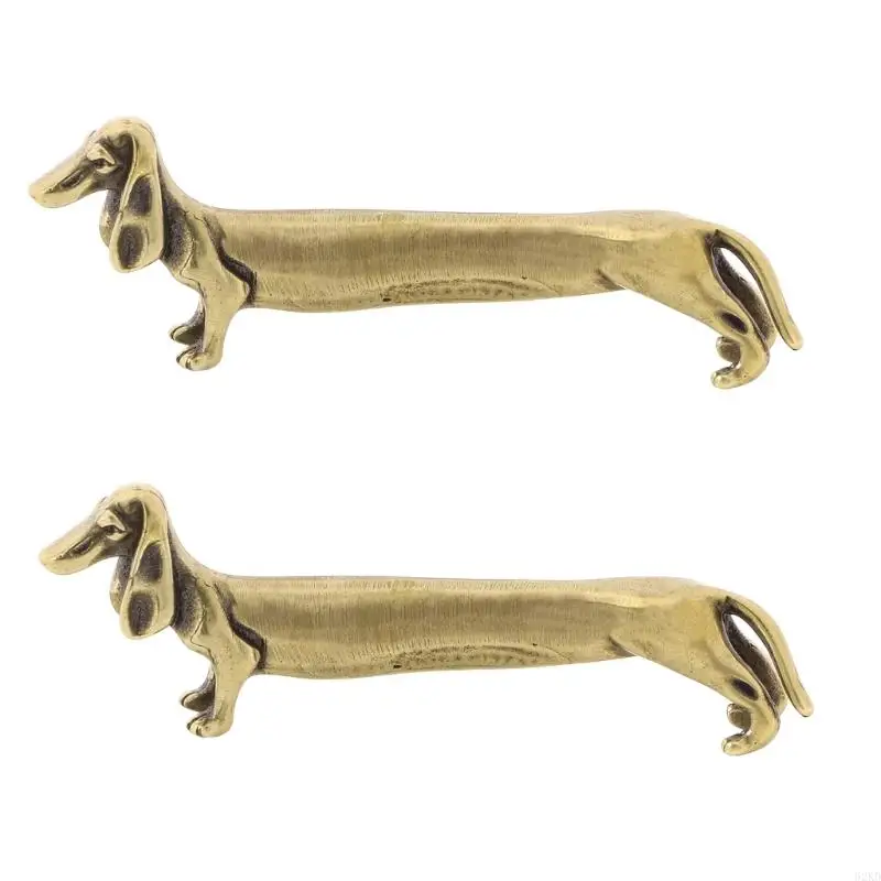 62KD Lucky Symbolic Brasses Lengthen Dachshund Figurine Gift Decoration Art Work