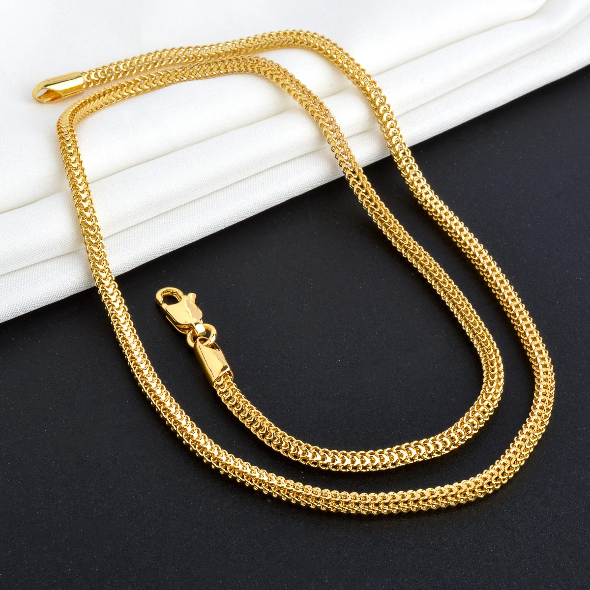 Sunny Jewelry Fashion Punk Copper Necklace for Women Man Gold Color Classic Trendy Neck Chain Accessories Daily Wear Party Gift