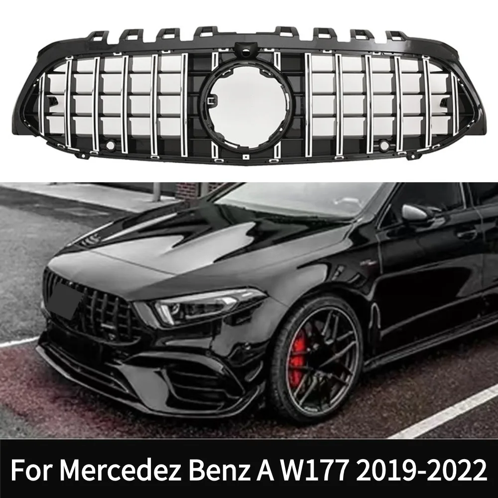 For Mercedes benz W177 2019 2020 2021 2022 A35  Style Auto Front Bumper Panamericana GTR Grille Racing Grille Amg GT Grill