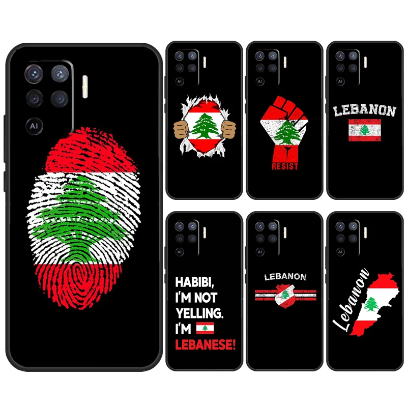 Lebanese Lebanon Flag For OPPO A79 A54 A74 A94 A58 A78 A98 A5 A9 A53 A52 A72 A15 A16 A17 A57 A77 A76 A96 Case