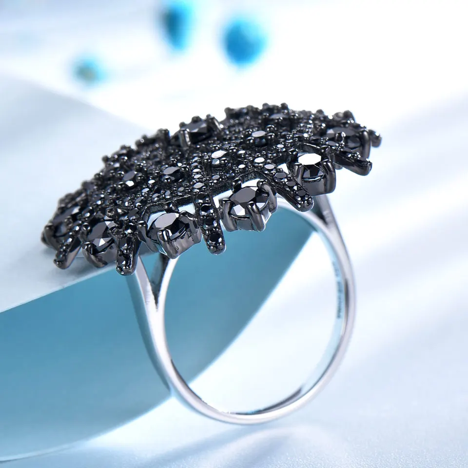 

Black Spnial Ring 925 Sterling Silver Rings for Women Spider Web Birthday Gift Fashion Jewelry