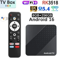 TV Box Inteligente X10 Android 16 8GB 256GB Wifi Dual 5G Wifi 6 BT5.4 Asistente de Voz HDR10+ Reproductor Multimedia de Google Set Top Box Muy Rápido