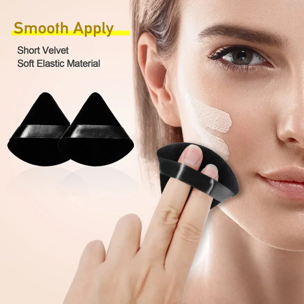 2Pcs Triangle Powder Puff Soft Velvet Cosmetic Puff Face Makeup Sponge Foundation Puff Makeup Blender Beauty Make Up Tool