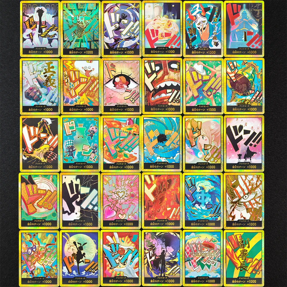  ¡30 Uds DIY juego de cartas de una pieza EL MEJOR Vol.2 PRB-02 DON! Tarjetas de anime Opcg de la colección Gold