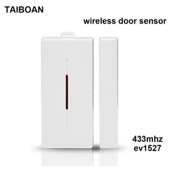 Sensor de alarma magnético inalámbrico para puerta, interruptor de ventana, detección inductiva, enlace inteligente, funciona con Host de alarma 433, 433Mhz