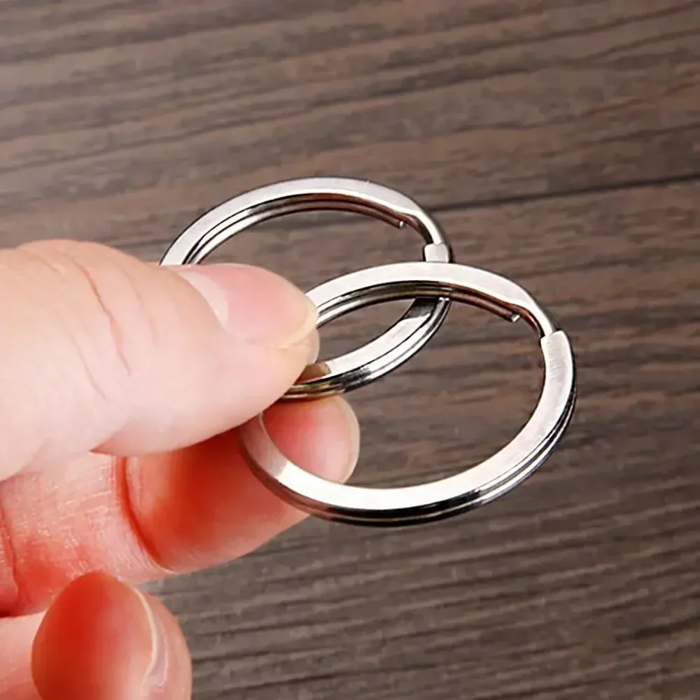 10/100pcs Stainless Steel Key Rings Round Flat Line 25mm Split Rings Keyring for Jewelry Making Polished Keychain DIY Findings