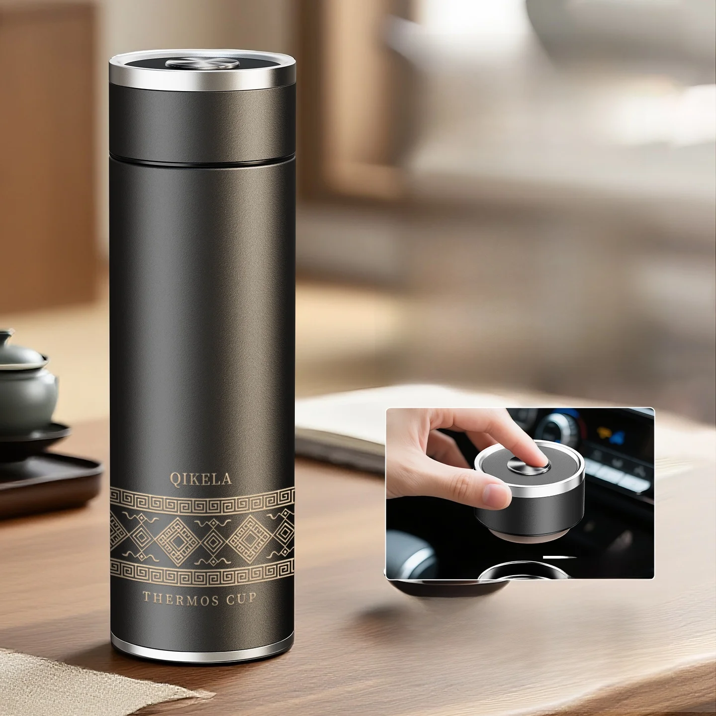 

Большая изолированная чашка для чая Capaci с разделением воды для мужчин, автомобильная чашка для чая, специальная чашка для заваривания чая, съемная чашка для чая из нержавеющей стали...