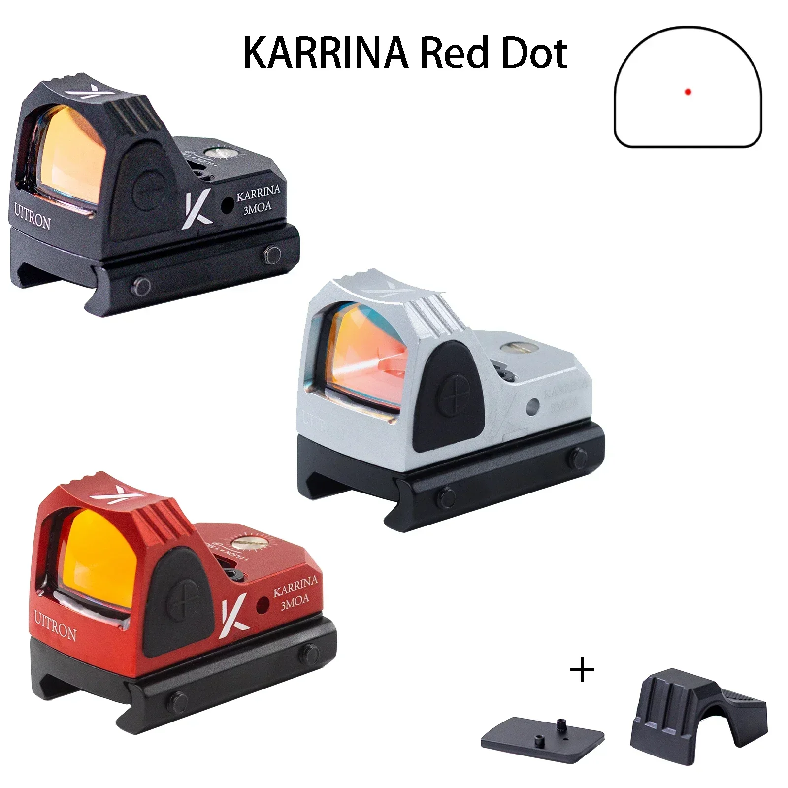 KARRINA RMR Mini Red Dot Sight Scope Tactical Riflescope Red Dot on/off Switch Hunting Accessories