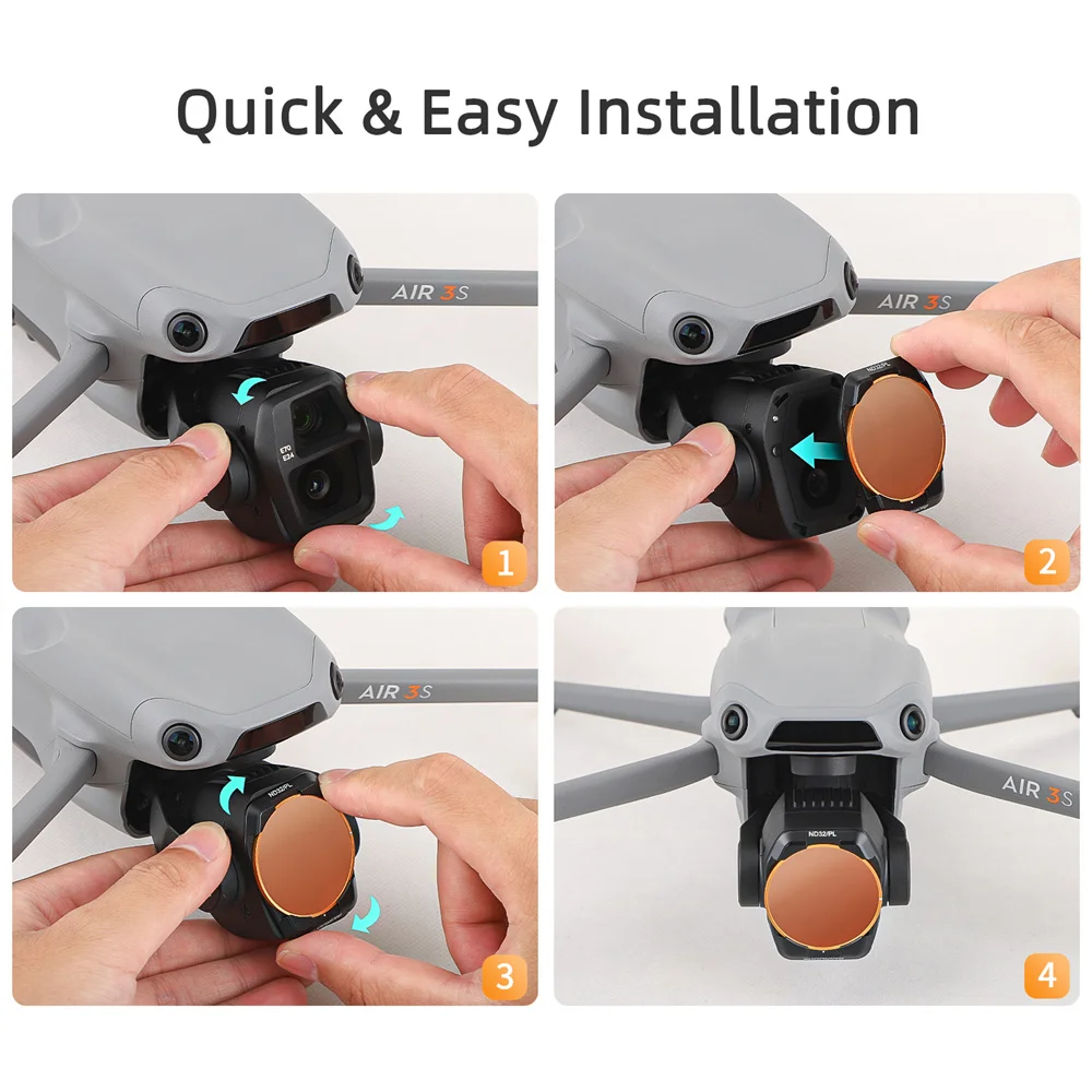 Filtres d'objectif de caméra de Drone filtro MCUV CPL ND8/16/32/64 NDPL, Kit d'accessoires de filtre d'objectif pour Air 3S