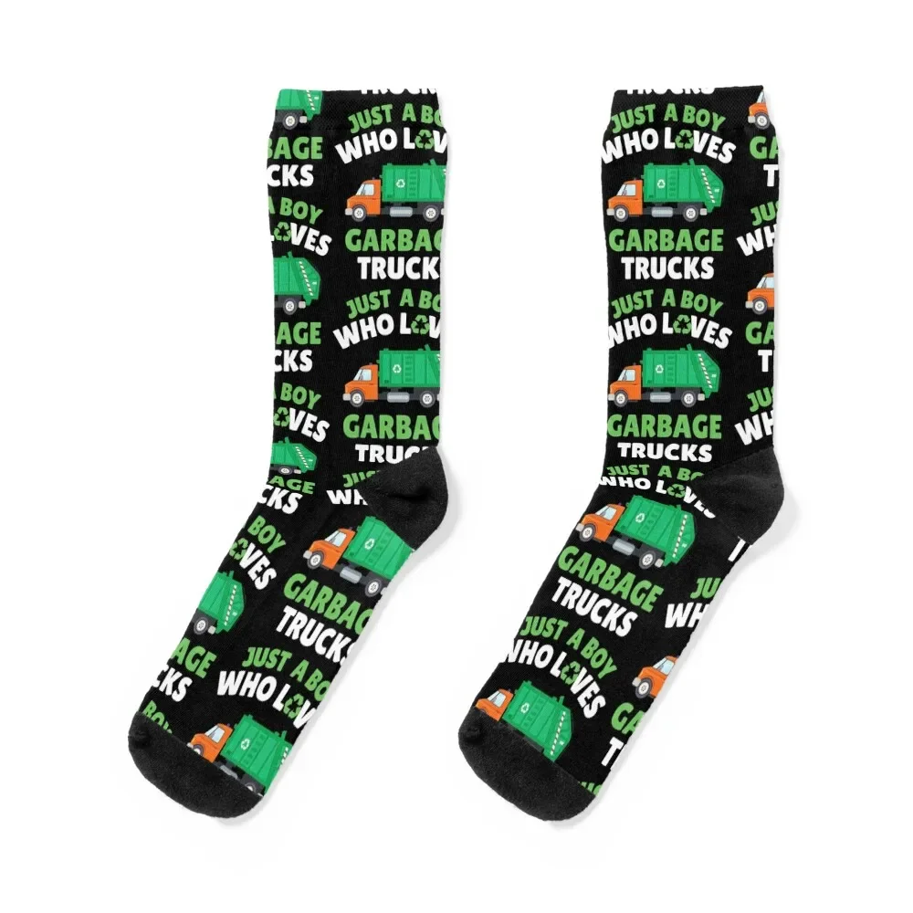 

Just a boy who loves garbage trucks Socks moving stockings fashionable retro Socks Men Women's