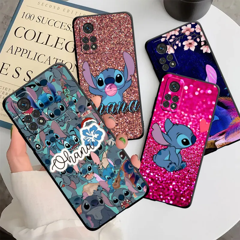 Silicone Black Case For Xiaomi Mi 12 13 Pro 10 11 Note 10t A2 Lite 10S cc9 9 K60 9T 11T Cover fundas Disney Stitch Cartoon Koala