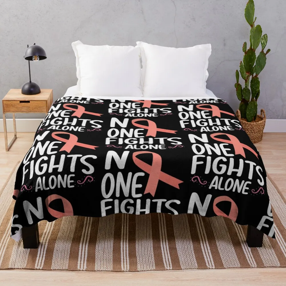

Uterine Endometrial Cancer Awareness Support Peach Throw Blanket For Decorative Sofa Custom Beautifuls Luxury St Blankets