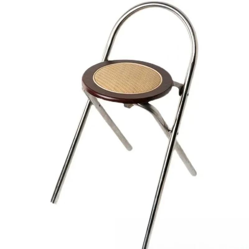 

Medieval household dining chair bedroom simple light luxury armchair French foldable chair