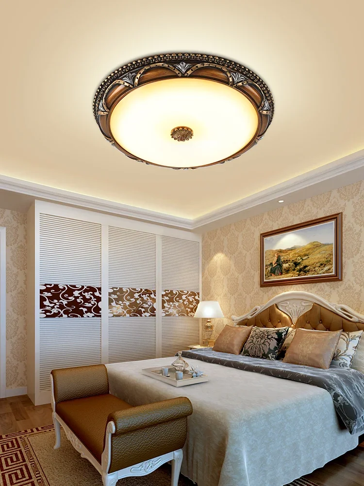 European style retro ceiling light, bedroom light resembling ancient corridor balcony LED circular hotel luxury light