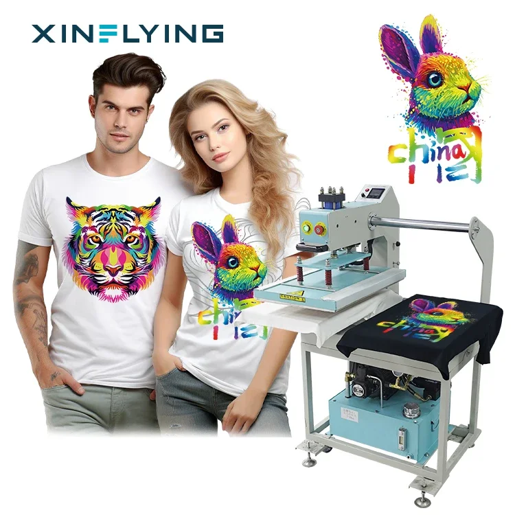 XinFlying Easy To Operate Hydraulic Press Printer 40*40cm For T-shirt Heat Transfer Printing Dual Station