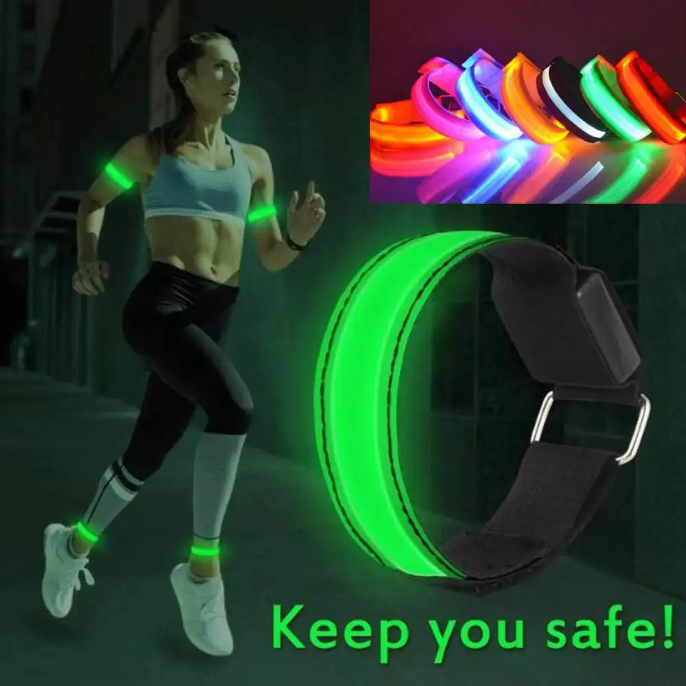 LED Flashing Wrist Band Bracelet Arm Band Nylon USB rechargeable Light Glowing Bracelets Glow in The Dark Xmas Party Supplies