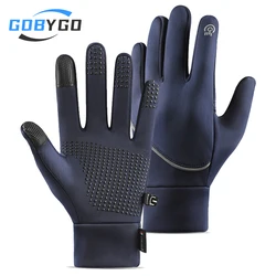 GOBYGO Warm Gloves Winter Outdoor Sports Riding Anti-slip Touch Screen Waterproof Padded Hiking Running Fishing Gloves Men Women