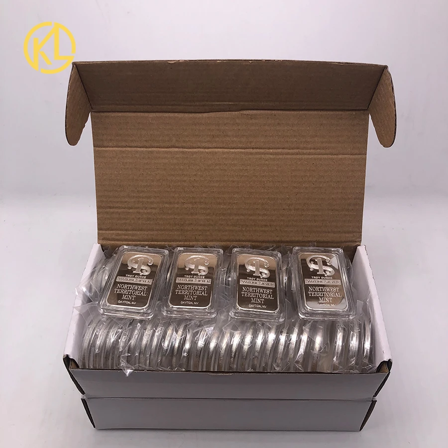 

50 шт./100 шт., 1 Тройная унция, 999 металлический стержень, Северо-Западная территория, мятные художественные изделия, слитки, монета для коллекции