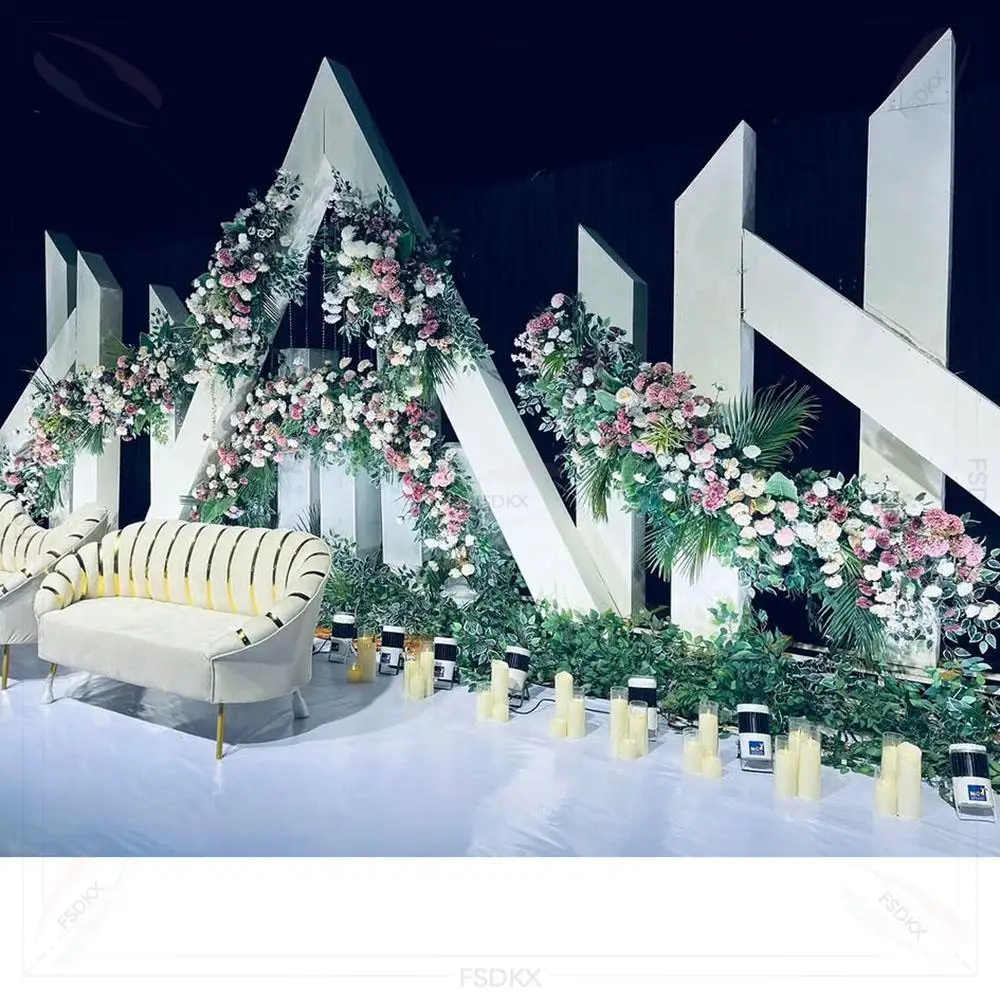FSDKX White Pvc Backdrop arch Stand For Wedding Event Background pvc wedding Frame