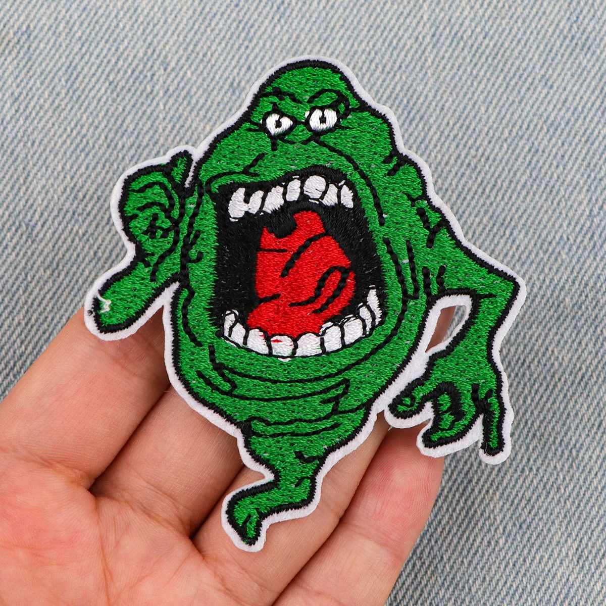 Patch brodé d'horreur, patchs brodés verts sur vêtements, vestes, jeans, appliques à coudre, fer sur
