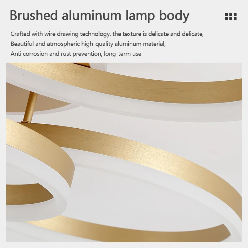 Modern LED Ceiling Light Creative Circular Chandelier Living Room Bedroom Dining Room Study Home Decoration Lighting Fixtures