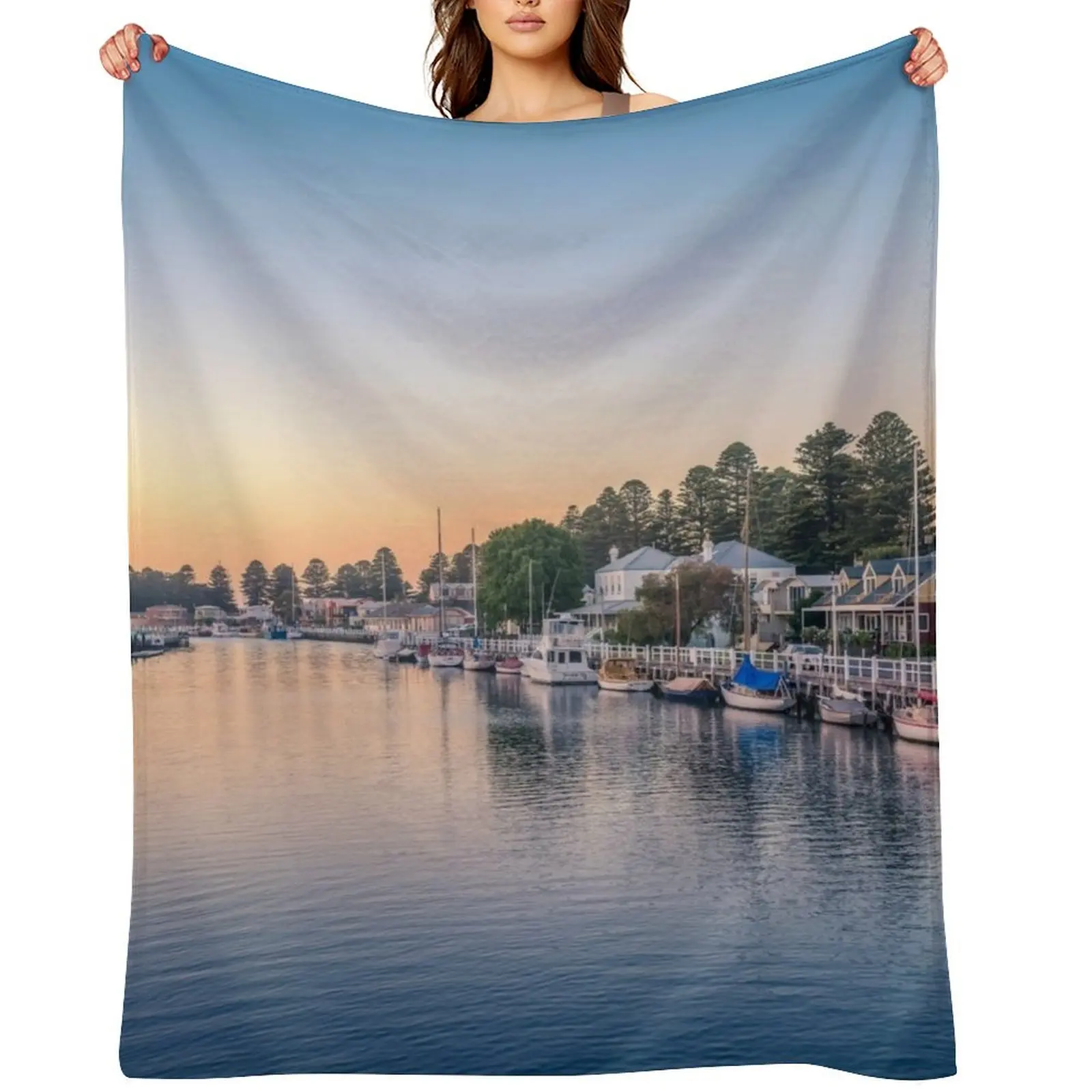 

Port Fairy Sunrise Throw Blanket Plush Luxury Thicken Extra Large Throw Thermal Blankets